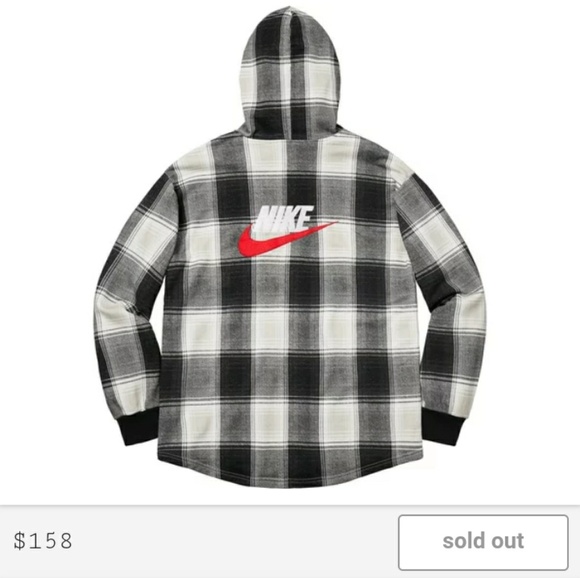 nike supreme plaid hooded